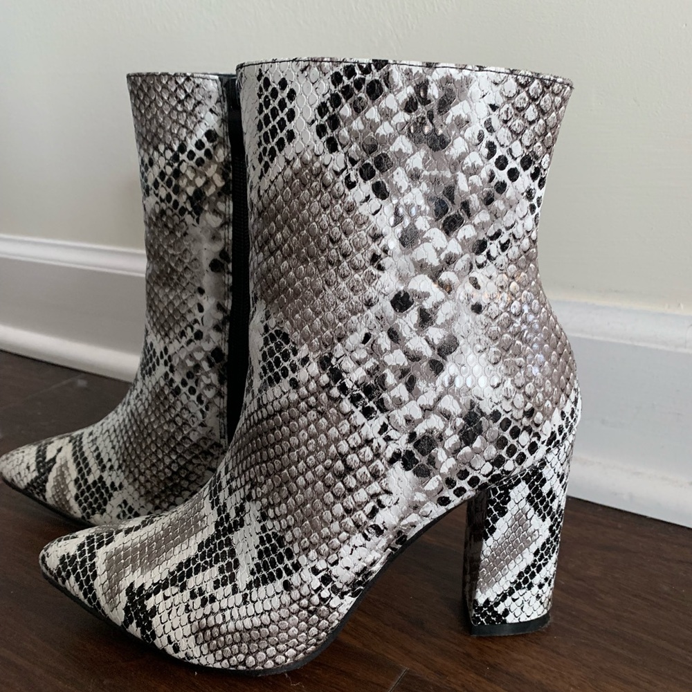 Excellent condition snakeskin booties